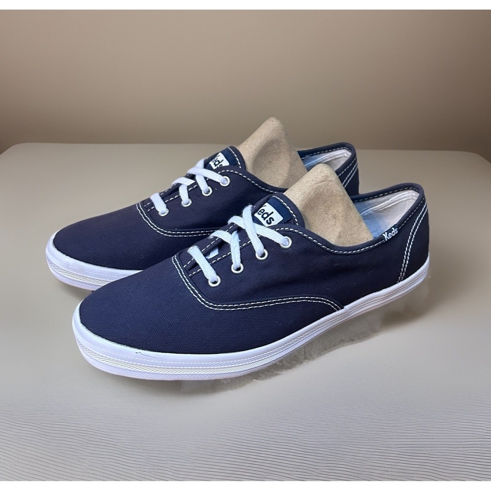 Keds Champion Canvas Lace Up‎ Sneakers Trainers Women's WF34200 Sz 7 Navy Blue